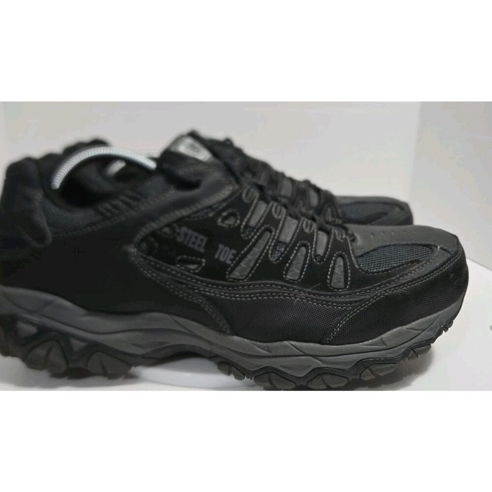 Skechers Men's Steel Toe Safety Work Shoes Black/Charcoal Size 13 US